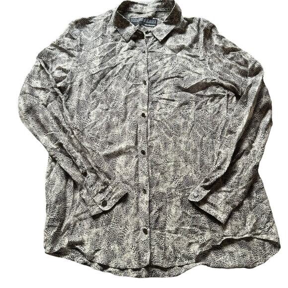 The Kooples Women’s Silk blend leopard Button Front Blouse Sz Small Long Sleeve - Picture 1 of 9